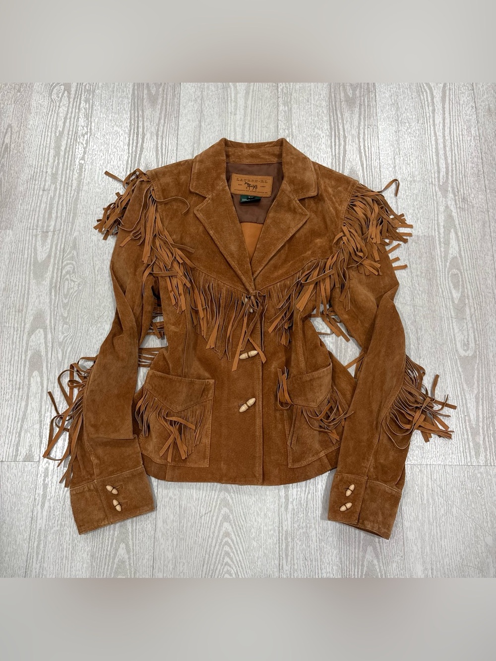 Lauren-RL (Ralph Lauren) Women's Suede Fringe Western Jacket (Brown / Tan) P/P